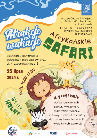 Grafika promująca wydarzenie Afrykańskie Safari